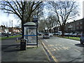 Bus stop and shelter on Holyhead Road, Coventry in CV6 1GQ
