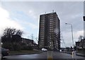 Tower block on Wood Lane, Dagenham in RM8 1LE