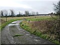Access track to a derelict site, south of Green Lane in NE36 0BT