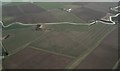 Parch marks in fields on Croft Marsh, Wainfleet Haven: aerial 2017 in Croft