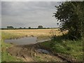 Stubble and puddle near Kipton Ash Farm in PE32 2SZ