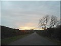 Sunset over Keeley Lane, Wood End in MK43 9AJ