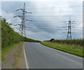 Power lines crossing the A1077 Thornton Road in DN39 6XR