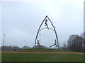 Sculpture on roundabout at M6 Junction 25, Warrington Road in WN3 6XB