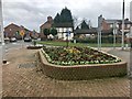 Flower bed at road junction, Middlewich in CW10 9QE