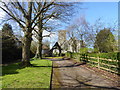 Approach to St Michael and All Angels Church, Throwley in ME13 0ET