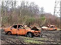 Burnt out cars by the Ivyhouse Industrial Estate in TN35 4JJ