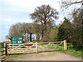 Gated farm track off Old Church Road in Waterloo
