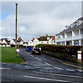 Tall rusty pole on a Porthcawl corner in CF36 3HU