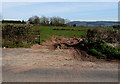 Muddy field entrance near Hendre, Monmouthshire in NP25 5SX