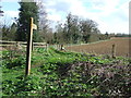 Footpath Sign Off Minor Road in CM7 4NE