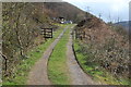 Track to hillside agricultural buildings in Cwm Community