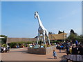Metal Giraffe at Colchester Zoo in Heckfordbridge