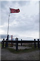 Flag on the summit of the Battle of Prestonpans memorial hill in EH32 9GX