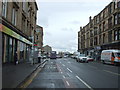 Bus stop and shelter on Duke Street, Glasgow in G31 3BX