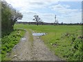 Well-worn track into field beside B3440 in EX15 2SA