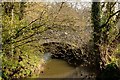 The upstream side of Yeo Bridge (B3220) on the River Yeo in EX17 6DT