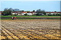 Digger in fields off New Cut Lane, Halsall in PR8 4NA