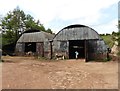 Corrugated-iron barns at Newcombe Farm in TA23 0SW