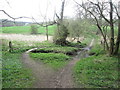 Footbridge and ford at Rymas Brook in DE45 1NU