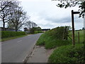 Road and path junction approaching Worstead in NR28 9RX