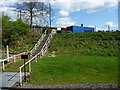 Steps at Rushcliffe Halt, Great Central Railway Nottingham in LE12 6RT