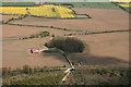 Moated site and Castle Hill by Hanby Hall Farm, Welton le Marsh: aerial 2017 in Welton Le Marsh