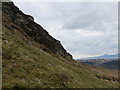 Crags at Creag Dubh on lower slopes of Beinn Bhreac in PA22 3AP