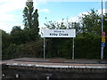Station sign, Kirby Cross railway station in CO13 0SQ