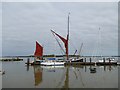 Sailing barge at Ha'penny Pier in CO12 3JD