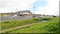 Pedestrian bridge across rail line approaching Cleethorpes from Grimsby in DN35 7UW