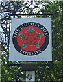 Sign for the Lindsey Rose public house in Lindsey