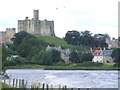 River Coquet with Warkworth and the Castle in the background in NE65 0SN
