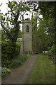 The tower of Radbourne Church in Radbourne