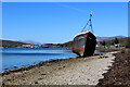 Beached Fishing Vessel beside Loch Linnhe in PH33 7JH