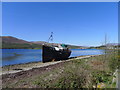 Beached boat at Corpach in PH33 7JH