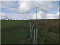 Fence between the open upland grazing and "improved" grassland in SY10 7NZ