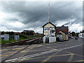 The level crossing and signal box at Gobowen in SY11 3LY