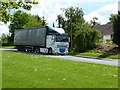 Lorry passing through the village in Corby Glen