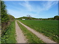 Farm track and field near Huntington Farm in ST19 5RN