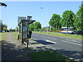 Bus stop and shelter on the A823, St Margaret's Stone in KY11 2TG