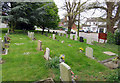 Backs of gravestones in St Martin Stapleton churchyard in LE9 8JS