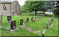 Fronts of gravestones in St Martin Stapleton churchyard in LE9 8JS