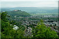 View to Stirling Castle from the base of the Wallace Monument in FK9 5LF