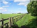 Wooden fence bounding public footpath in DH1 1SE