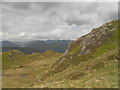 Rocky outcrops on ridge of Ben Venue in FK8 3SY