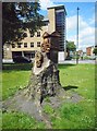 Tree sculpture, Green Gateway, Altrincham in WA15 7RH