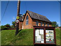 Axford village hall and noticeboard in SN8 2EZ