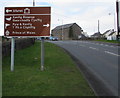 Brown directions sign at the edge of Nottage in CF36 5EJ
