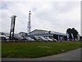 Used car business and telephone mast, by Valley Road in CO15 4HR